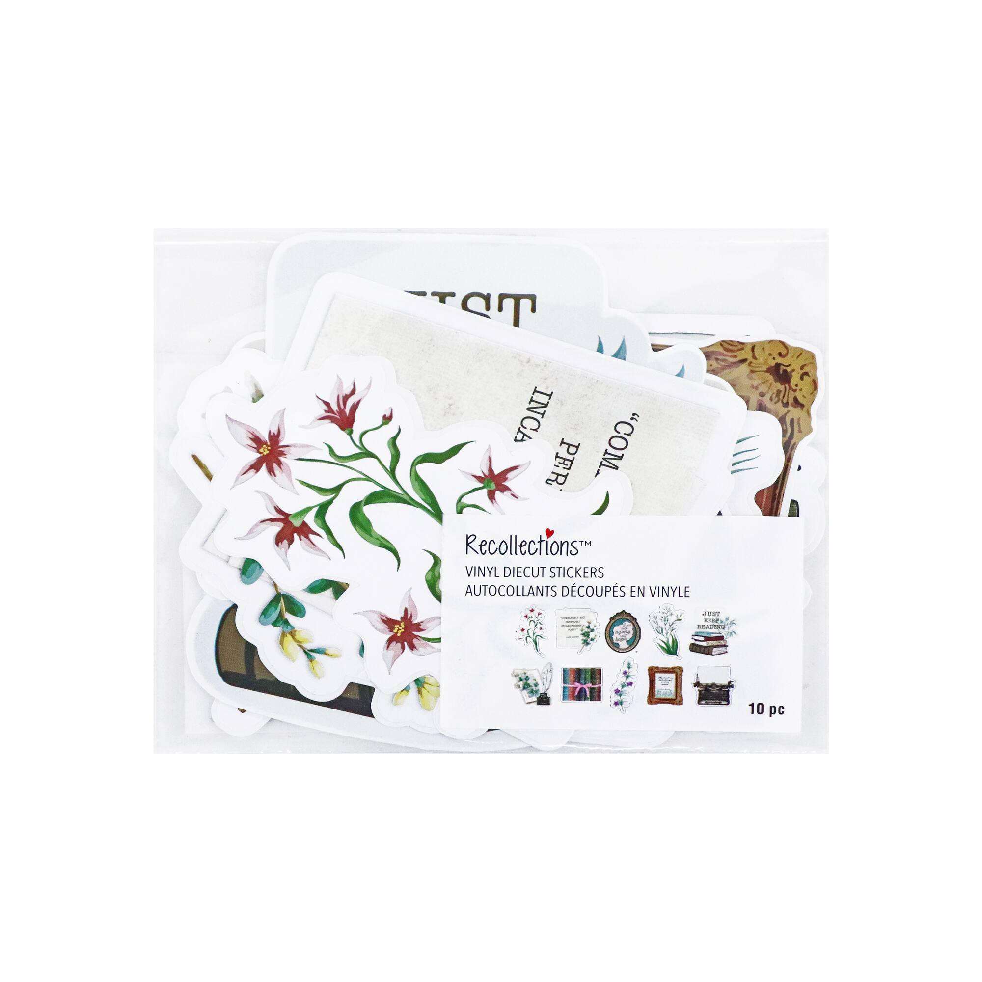 Assorted Romantic Vinyl Die Cut Stickers, 10pc. by Recollections™